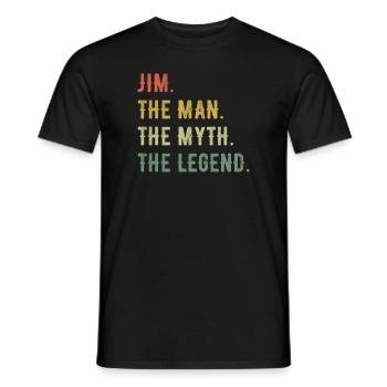 James Jim Vorname Kurzform Man Myth Legend - Männer T-Shirt - Schwarz - Vorne - AI Model Male 178 light (178cm)