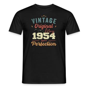 May 1954 Birthday May 1954 Gift May 1954 - Men's T-Shirt - black - Front - AI Model Male 178 light (178cm)