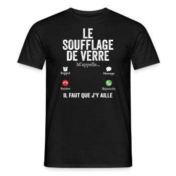 Le soufflage de verre M'appelle Humour Souffleur - T-shirt homme - noir - Devant - AI Model Male 178 light (178cm)