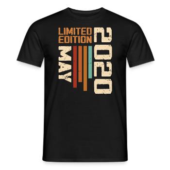 Mai 2020 Vintage Nées En Mai 2020 Anniversaire - T-shirt homme - noir - Devant - AI Model Male 178 light (178cm)