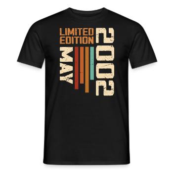 Mai 2002 Vintage Nées En Mai 2002 Anniversaire - T-shirt homme - noir - Devant - AI Model Male 178 light (178cm)
