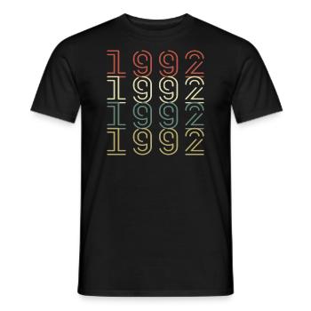 Original 1992 Jahrgang Vintage Geburtstag Retro - Männer T-Shirt - Schwarz - Vorne - AI Model Male 178 light (178cm)
