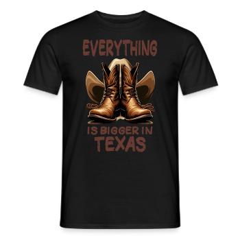Everything is Bigger in Texas - Men's T-Shirt - black - Front - AI Model Male 178 light (178cm)