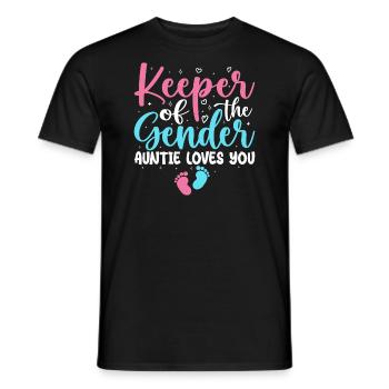 Gender Reveal Party - Keeper of the Gender Auntie - T-shirt homme - noir - Devant - AI Model Male 178 light (178cm)