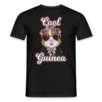 Coole Meerschweinchen mit Herz-Sonnenbrille - Männer T-Shirt - Schwarz - Vorne - AI Model Male 178 light (178cm)