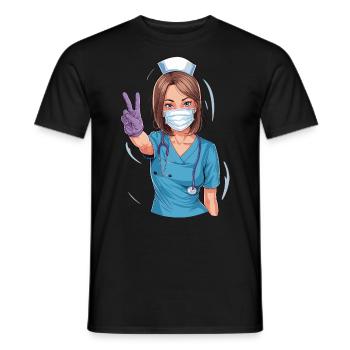 Lustige Krankenschwester mit Humor - Männer T-Shirt - Schwarz - Vorne - AI Model Male 178 light (178cm)
