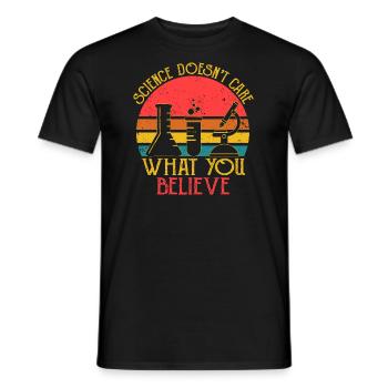 La science des enseignants ne se soucie pas de ce que vous croyez - T-shirt homme - noir - Devant - AI Model Male 178 light (178cm)