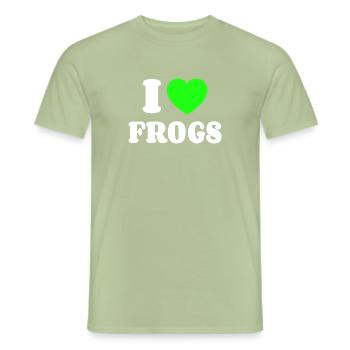 I Love Frogs - Männer T-Shirt - Sage - Vorne - AI Model Male 178 light (178cm)
