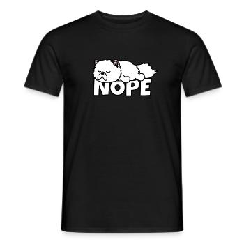 Chat persan Nope Chat paresseux - T-shirt homme - noir - Devant - AI Model Male 178 light (178cm)