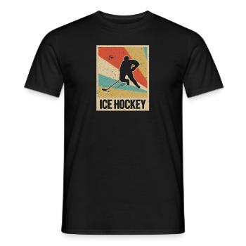 Eishockey Spieler Eishockeyspieler Trainer Retro - Männer T-Shirt - Schwarz - Vorne - AI Model Male 178 light (178cm)