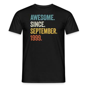 Awesome Since September 1999 25th Birthday - Men's T-Shirt - black - Front - AI Model Male 178 light (178cm)