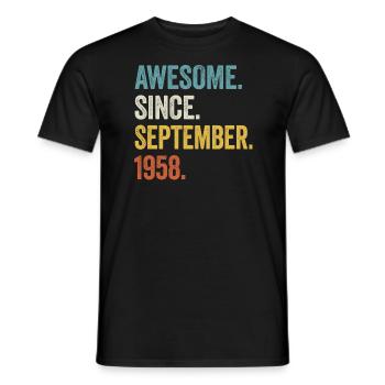 Awesome Since September 1958 66th Birthday - Men's T-Shirt - black - Front - AI Model Male 178 light (178cm)