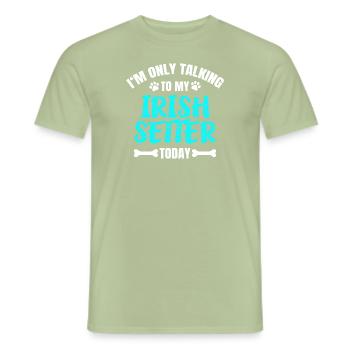 Setter irlandais - T-shirt homme - vert sauge - Devant - AI Model Male 178 light (178cm)