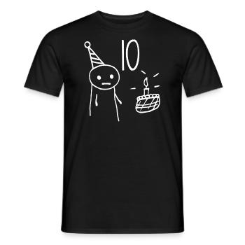 10 Jahre alt - 10. Jubiläum Spaß 10 Jahre alt Geschenk - Männer T-Shirt - Schwarz - Vorne - AI Model Male 178 light (178cm)