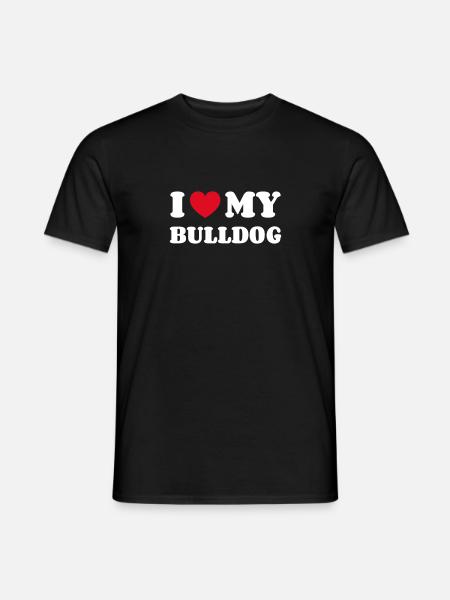 Jeg elsker min bulldog bulldog gave hundeeier - T-skjorte herre - svart