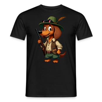 Witzger Jagdhund für einen Jäger mit Hund - Männer T-Shirt - Schwarz - Vorne - AI Model Male 178 light (178cm)