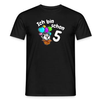 5th Birthday Cute Kitten Cat Five 5 Years - Men's T-Shirt - black - Front - AI Model Male 178 light (178cm)