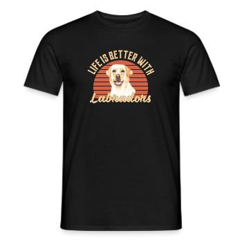 Labrador Vintage - Männer T-Shirt - Schwarz - Vorne - AI Model Male 178 light (178cm)