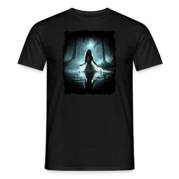 Undine - a beautiful demon comes out of the water - Men's T-Shirt - black - Front - AI Model Male 178 light (178cm)