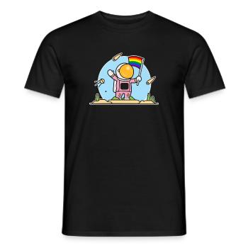 Gay astronaut - Men's T-Shirt - black - Front - AI Model Male 178 light (178cm)