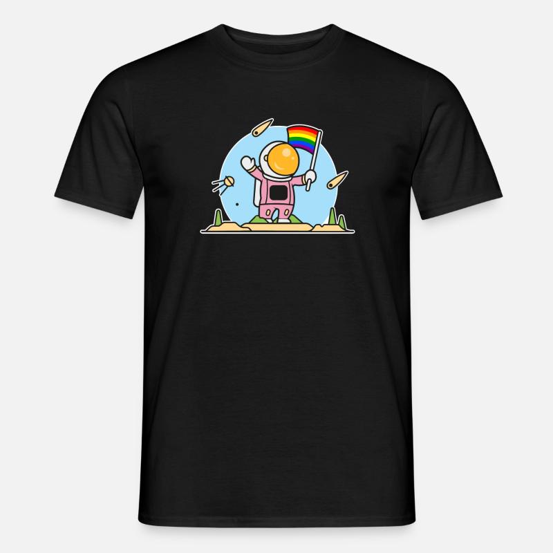 Schwuler Astronaut - Männer T-Shirt - Schwarz