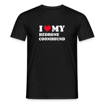 J’adore mon Redbone Coonhound - T-shirt homme - noir - Devant - AI Model Male 178 light (178cm)