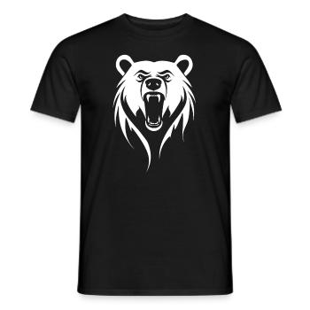 Conception d’ours de glace rugissant sauvage - T-shirt homme - noir - Devant - AI Model Male 178 light (178cm)