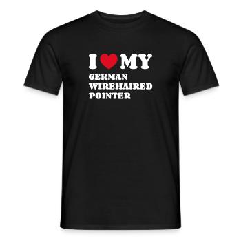 I Love My German Wirehaired Pointer Hundebesitzer - Männer T-Shirt - Schwarz - Vorne - AI Model Male 178 light (178cm)
