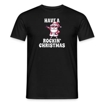 Rockiger Weihnachtsmann - Männer T-Shirt - Schwarz - Vorne - AI Model Male 178 light (178cm)