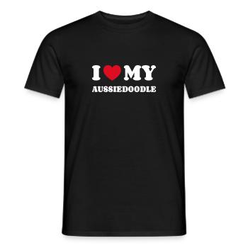 J’adore mon Aussiedoodle - T-shirt homme - noir - Devant - AI Model Male 178 light (178cm)