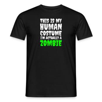 Zombie Halloween Kostüm Lustiger Spruch Geschenk - Männer T-Shirt - Schwarz - Vorne - AI Model Male 178 light (178cm)