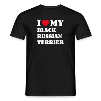 I Love My Black Russian Terrier Dog Owner - Men's T-Shirt - black - Front - AI Model Male 178 light (178cm)