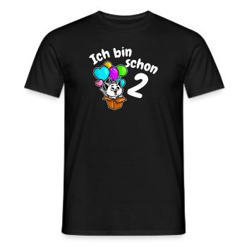 2ème anniversaire mignon chaton chat deux ans - T-shirt homme - noir - Devant - AI Model Male 178 light (178cm)