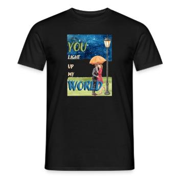 You Light up My World - Männer T-Shirt - Schwarz - Vorne - AI Model Male 178 light (178cm)