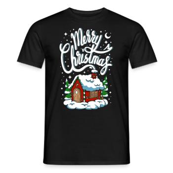 Noël Joyeux Noël Maison Chalet Sapin Neige - T-shirt homme - noir - Devant - AI Model Male 178 light (178cm)
