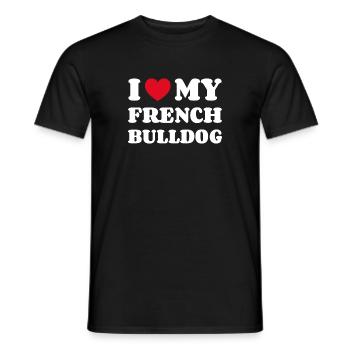 J’adore mon bouledogue français Französische Bulldogge - T-shirt homme - noir - Devant - AI Model Male 178 light (178cm)