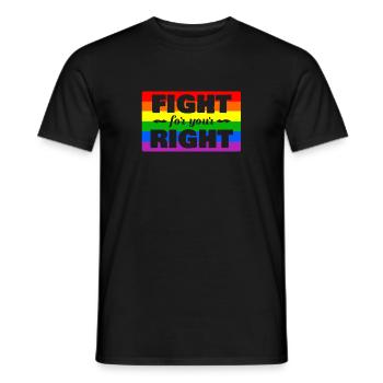 Fight For Your Rights LGBT CSD Gay Pride - Men's T-Shirt - black - Front - AI Model Male 178 light (178cm)