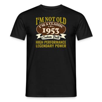 72ème anniversaire voiture classique millésime 1953 72 ans - T-shirt homme - noir - Devant - AI Model Male 178 light (178cm)