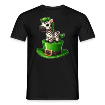 Süßes Zebra St. Patrick's Day Zylinder Kleeblatt - Männer T-Shirt - Schwarz - Vorne - AI Model Male 178 light (178cm)