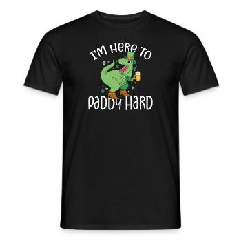 Leprechaun T-Rex Dino Bier I'm Here To Paddy Hard - Männer T-Shirt - Schwarz - Vorne - AI Model Male 178 light (178cm)