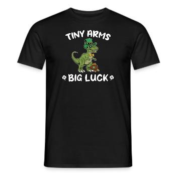 Leprechaun T-Rex Dino Glück Tiny Arms Big Luck - Männer T-Shirt - Schwarz - Vorne - AI Model Male 178 light (178cm)