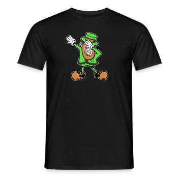 Danse du dabbing du lutin de la Saint-Patrick - T-shirt homme - noir - Devant - AI Model Male 178 light (178cm)