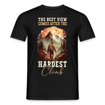 Randonnée Randonneurs Montagne Alpinisme Escalade Nature - T-shirt homme - noir - Devant - AI Model Male 178 light (178cm)
