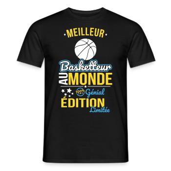 Bester Basketballspieler der Welt - 100% genial - Männer T-Shirt - Schwarz - Vorne - AI Model Male 178 light (178cm)