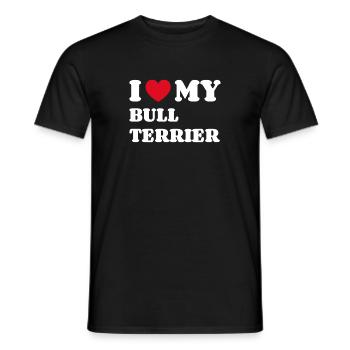 I Love My Bull Terrier Bullterrier Hundebesitzer - Männer T-Shirt - Schwarz - Vorne - AI Model Male 178 light (178cm)