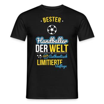 Bester Handballer der Welt -100% Authentisch - Männer T-Shirt - Schwarz - Vorne - AI Model Male 178 light (178cm)