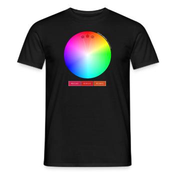 Color Wheel – Analogous Red - Men's T-Shirt - black - Front - AI Model Male 178 light (178cm)