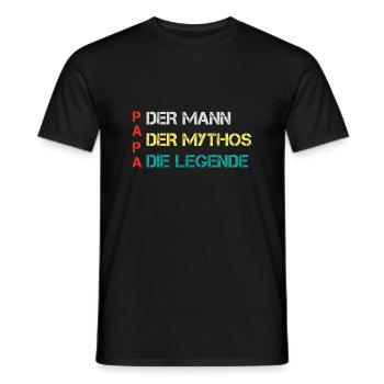 Papa Vater Vatertag Dad - Männer T-Shirt - Schwarz - Vorne - AI Model Male 178 light (178cm)