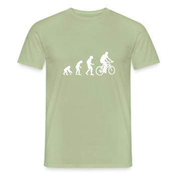 Evolution, Affen zum Fahrradfahrerer, Mountainbike - Männer T-Shirt - Sage - Vorne - AI Model Male 178 light (178cm)