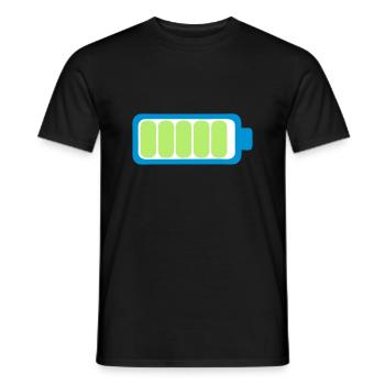 battery charge battery full icon 17 1 - Men's T-Shirt - black - Front - AI Model Male 178 light (178cm)